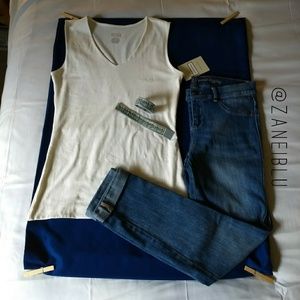 Merona White Front Double Layer Tank Top